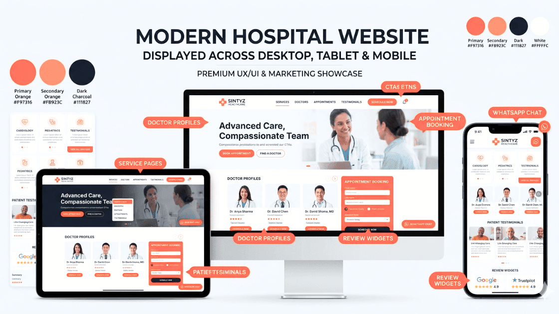 Hospital patient acquisition funnel showing drop-off points