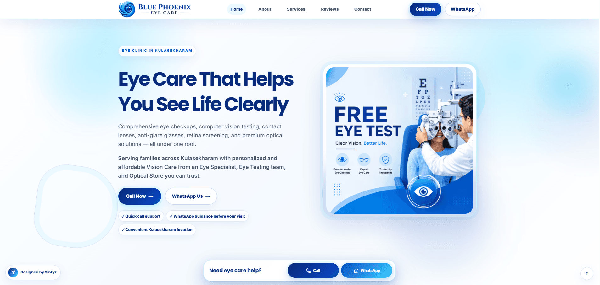 Healthcare website mockup screenshot