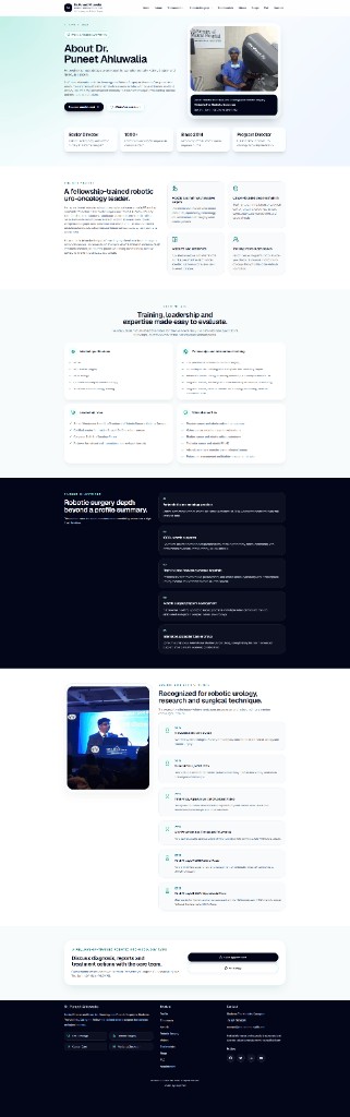 Full-page about page screenshot of Dr Puneet Ahluwalia website