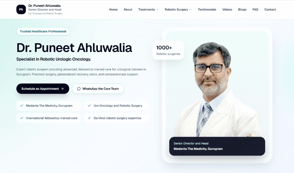 Dr Puneet Ahluwalia website case study thumbnail