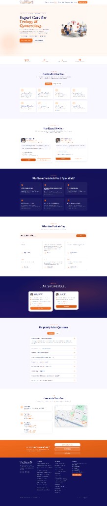 Full-page homepage screenshot of North Delhi Uro and Gynae Clinic website